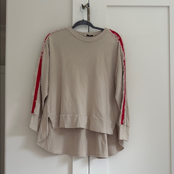 Stark X Beige Sweatshirt with Red Accents - Picture 1 of 3